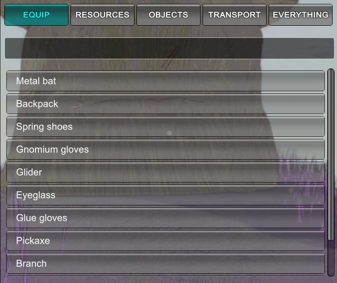 spawn menu equip