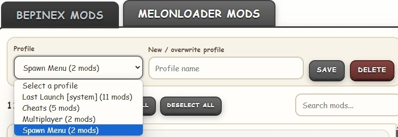 Mod Manager V2 Profiles